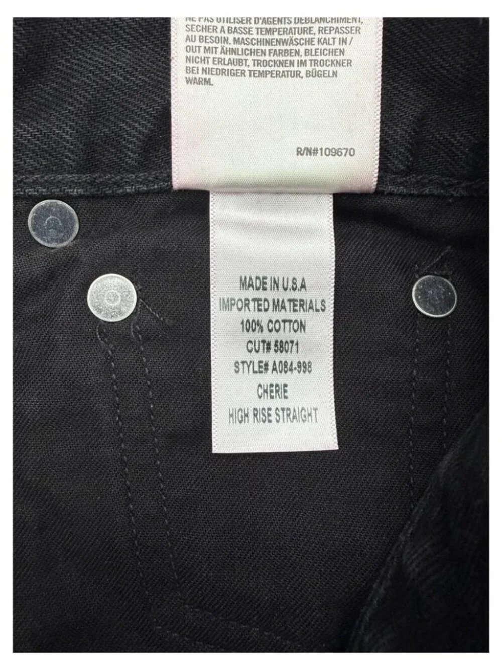 Agolde Cherie Straight Jeans High Rise Distortion